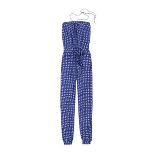Boden Jersey Halterneck Sleeveless Jumpsuit Blue White Size 8 Long
